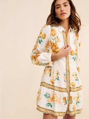 Anthropologie The Helena Square-Neck Babydoll Dress Size XS